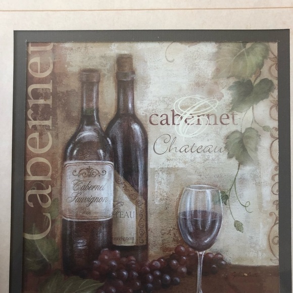 Cabernet Matted Framed Wine Pic Bronze Look Frame 12X12 Wall Mounted Artwork - Picture 3 of 4